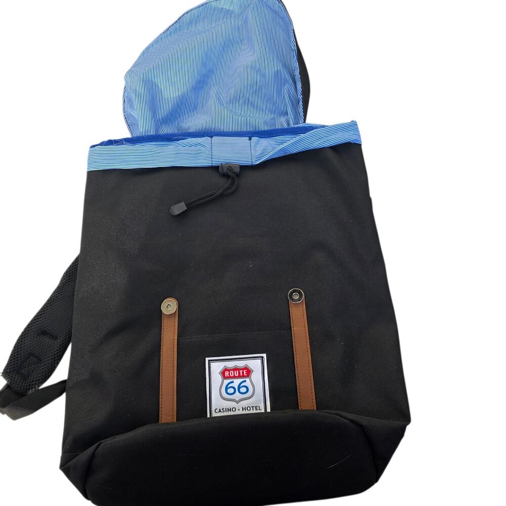 Route 66 Casino Hotel Backpack Black Travel Laptop School Bag NWT 18” - Picture 2 of 11